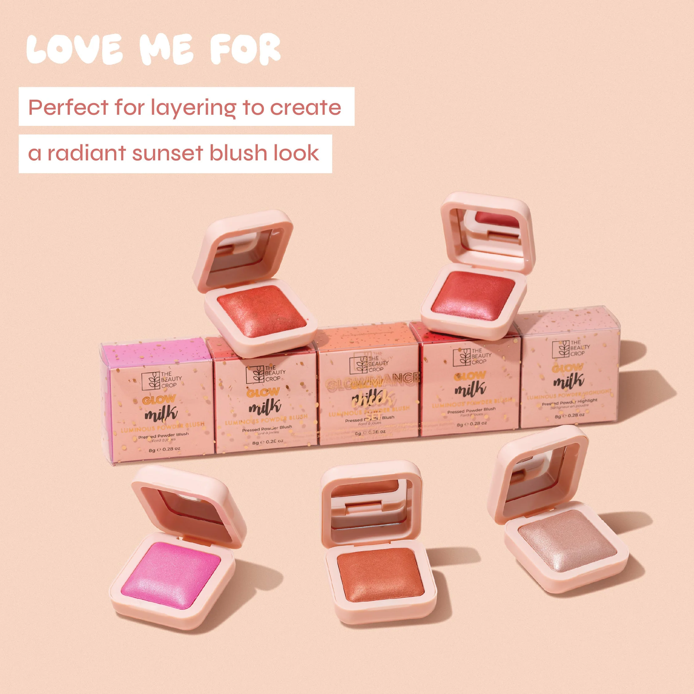 Glow Milk Luminous Powder Blush - Set of 5 Sunset Edition - Image 3