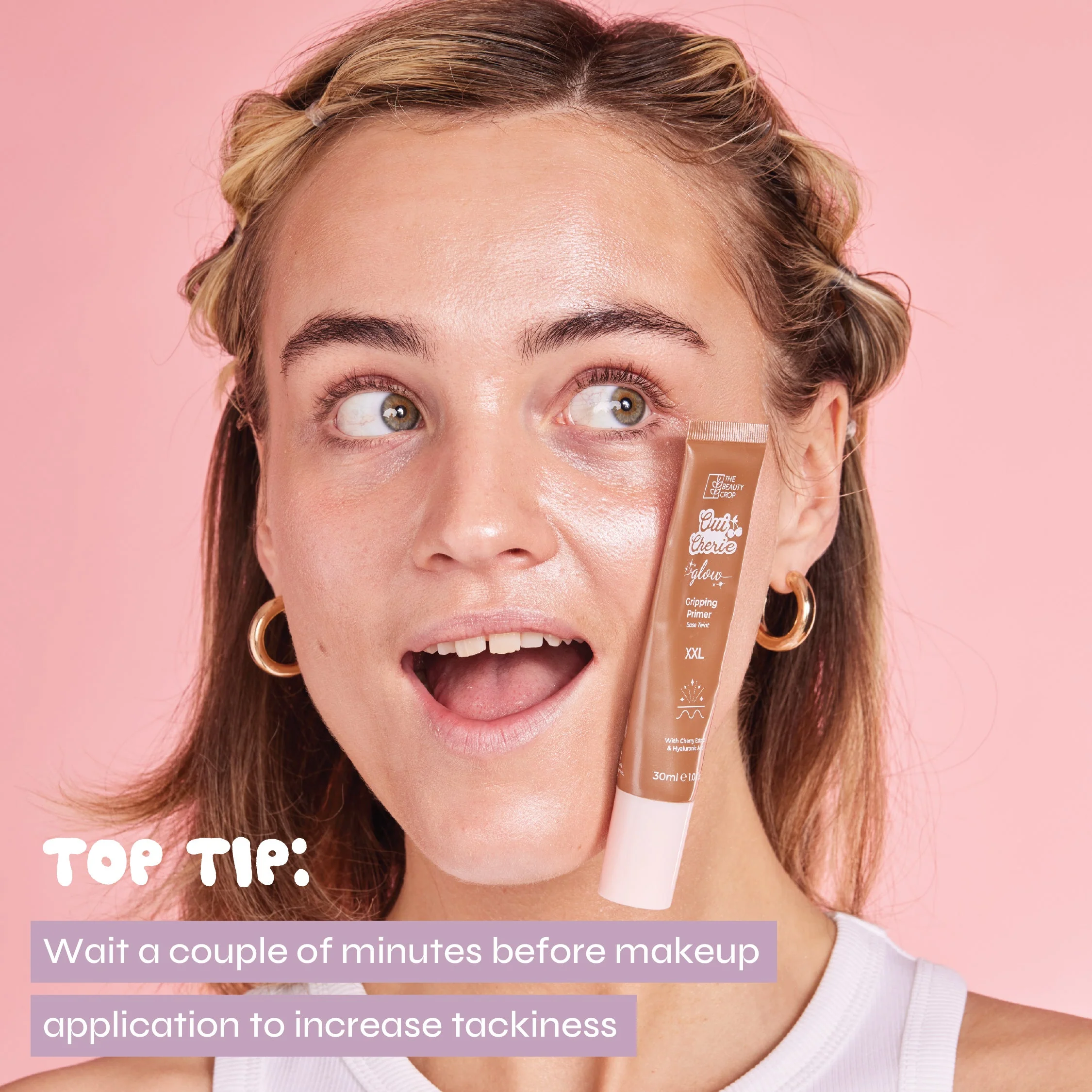 Oui Cherie Glow Tinted Gripping Primer with Hyaluronic Acid - Image 9