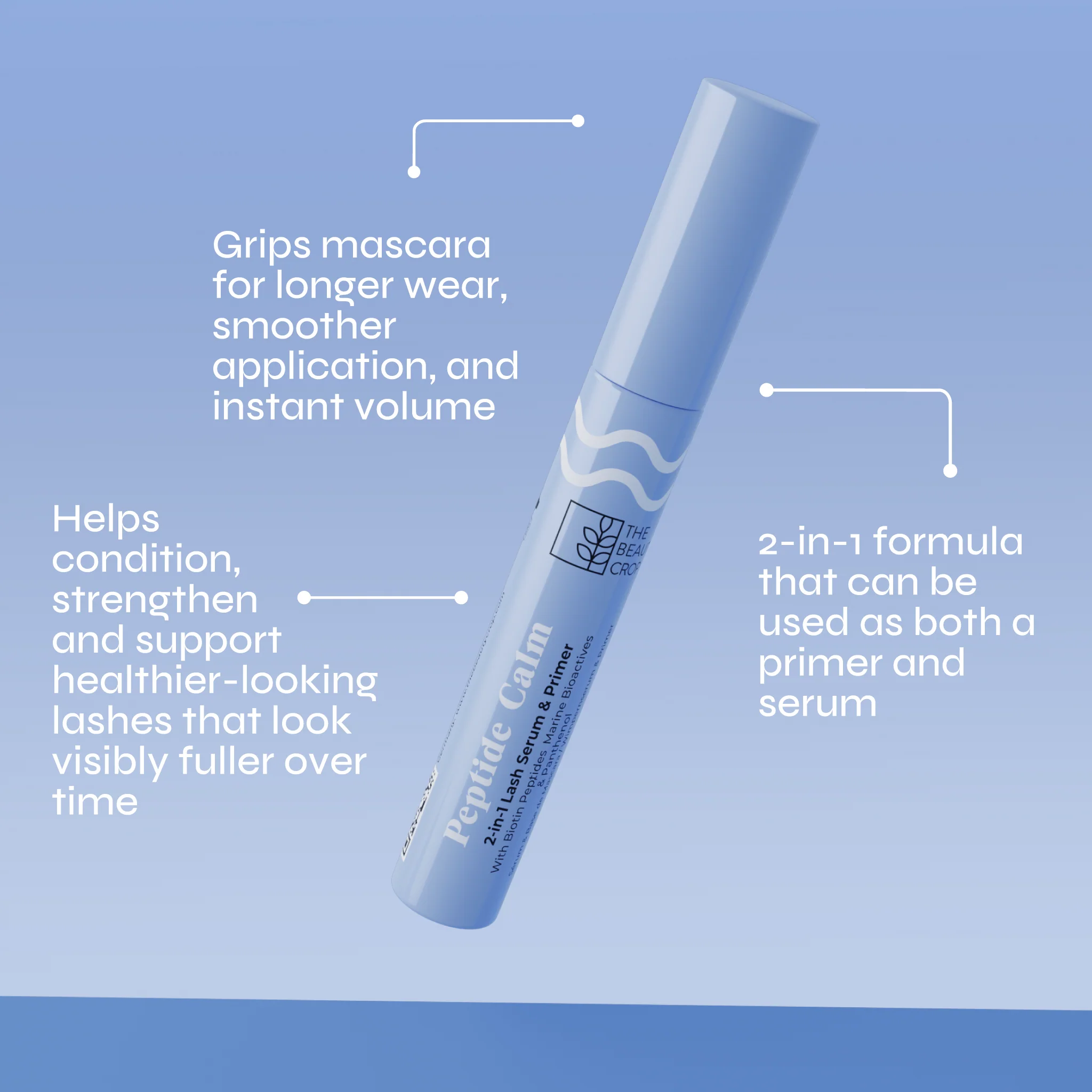 Peptide Calm Lengthening Mascara + Peptide Calm 2-in-1 Lash Serum Primer Bundle - Image 3