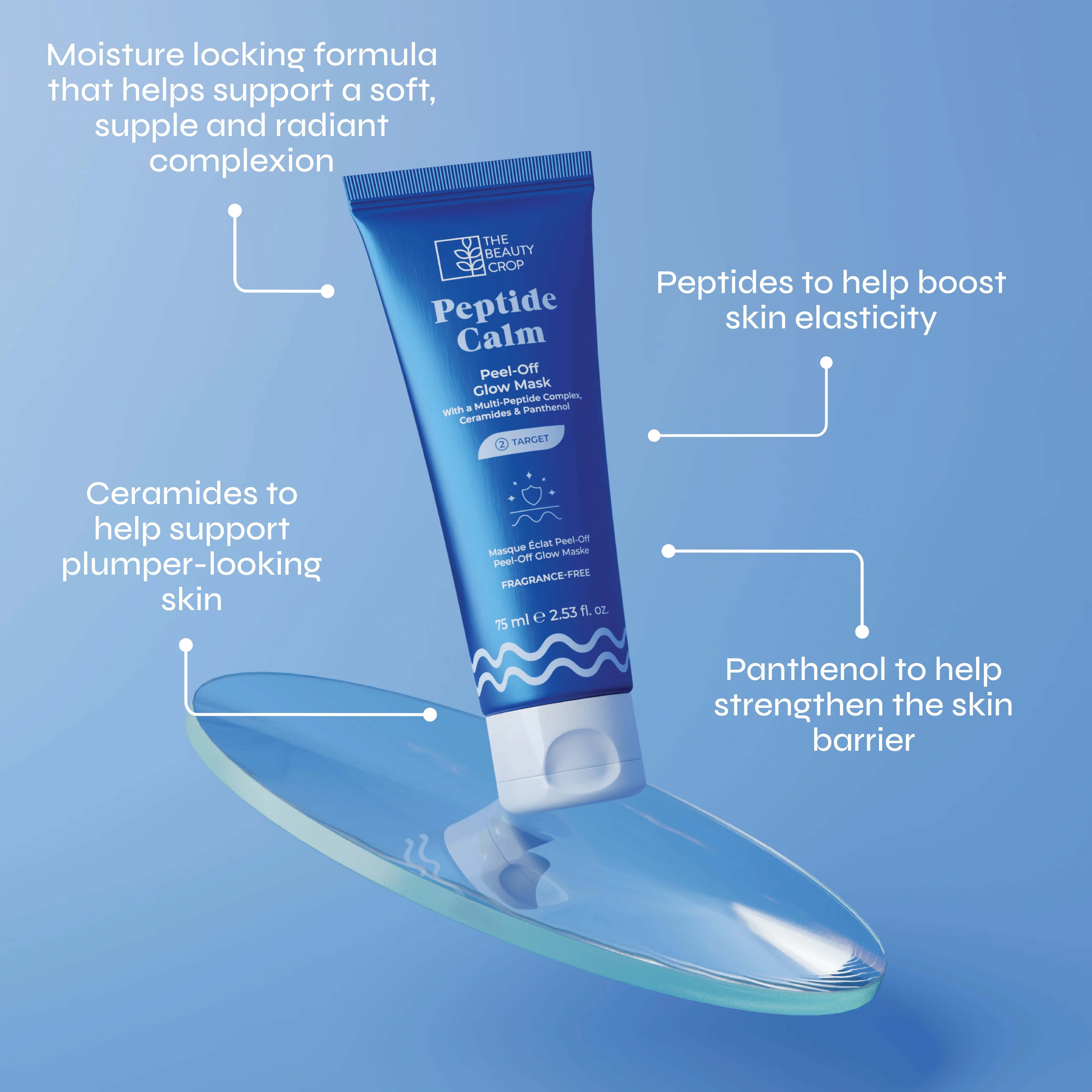Peptide Calm Peel-Off Overnight Glow Mask with Plumping Peptides & Ceramides - Image 2